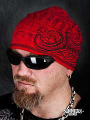 Red Winter Hat "SINNER's BONES"
