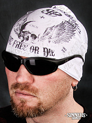 White Summer Hat "Live free or Die"